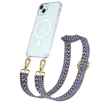 iPhone 15 Plus MagSafe Handykette mit verstellbarem Boho Band Set 
