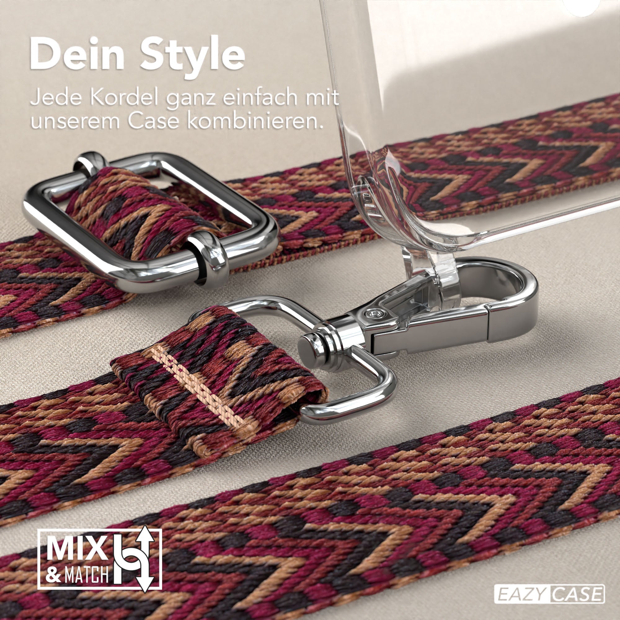 iPhone 15 Pro Max Handykette MagSafe mit Boho Band verstellbar 