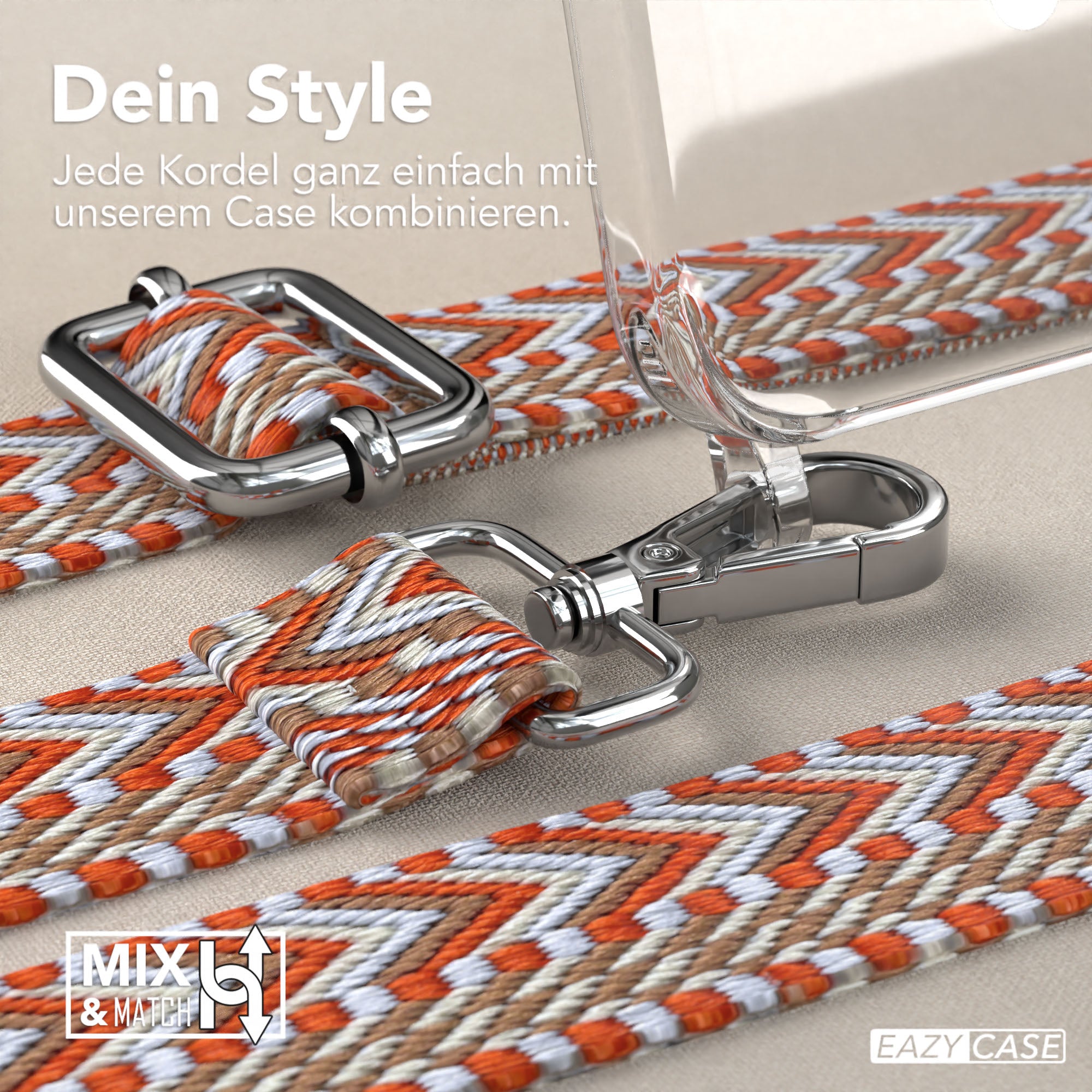 iPhone 15 Pro Max Handykette MagSafe mit Boho Band verstellbar 