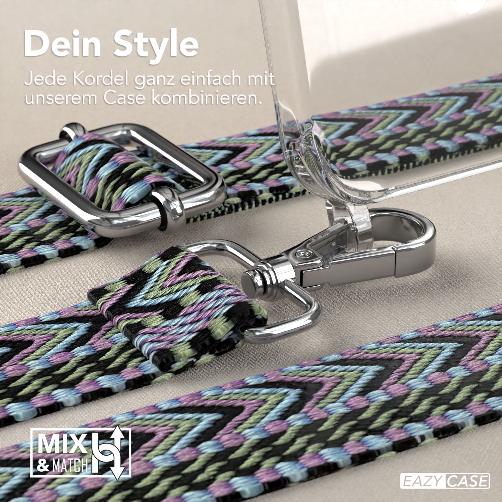 iPhone 15 Pro Max Handykette MagSafe mit Boho Band verstellbar 