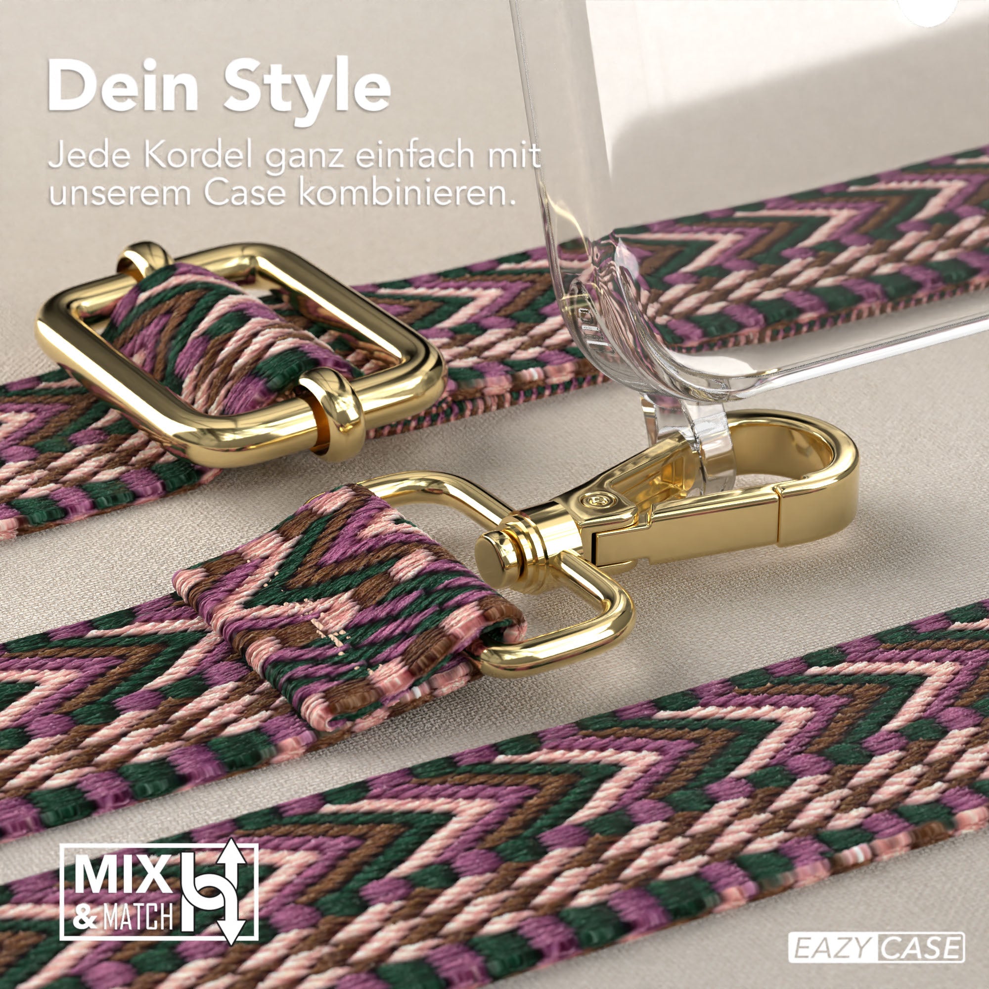iPhone 15 Pro Max Handykette MagSafe mit Boho Band verstellbar 