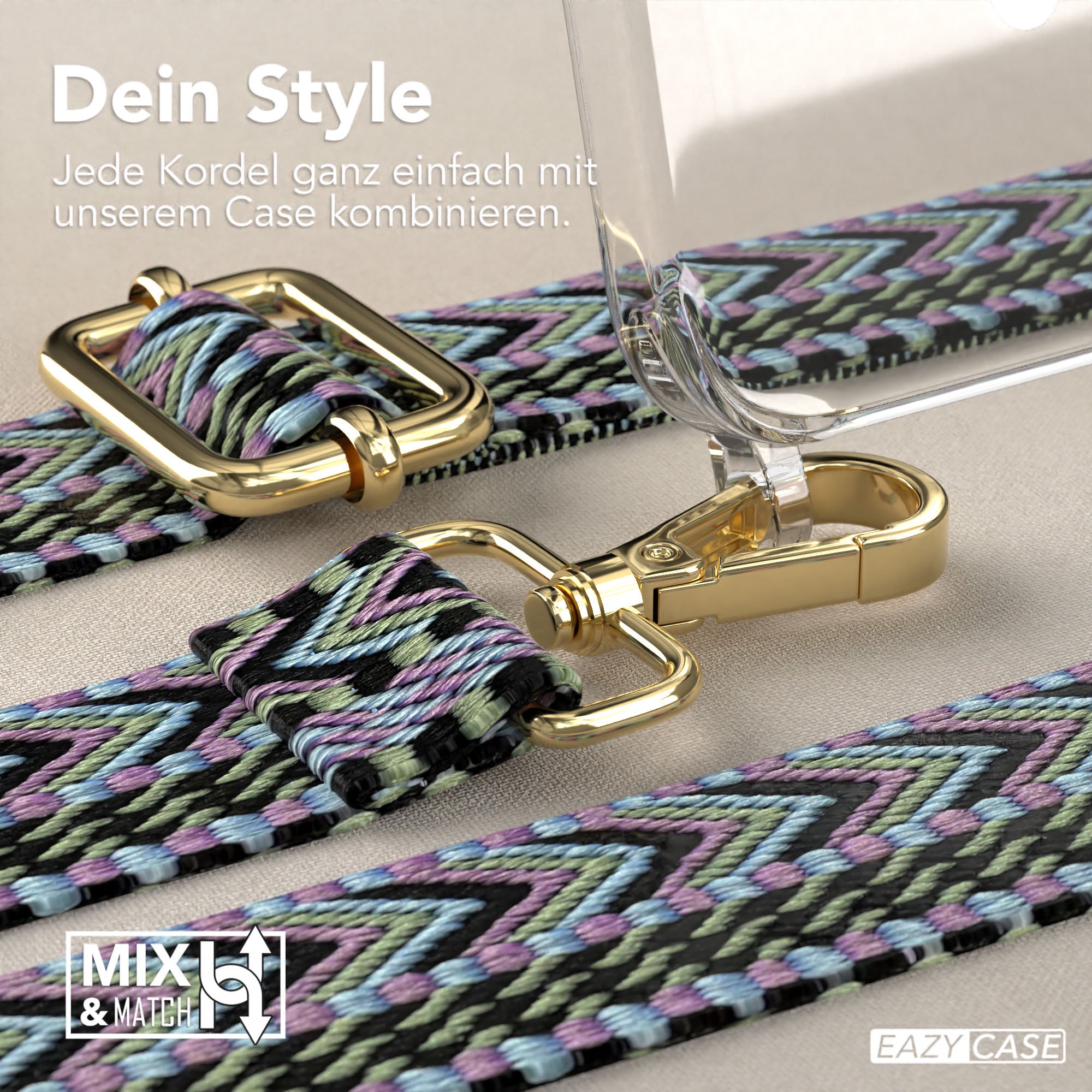iPhone 15 Pro Max Handykette MagSafe mit Boho Band verstellbar 