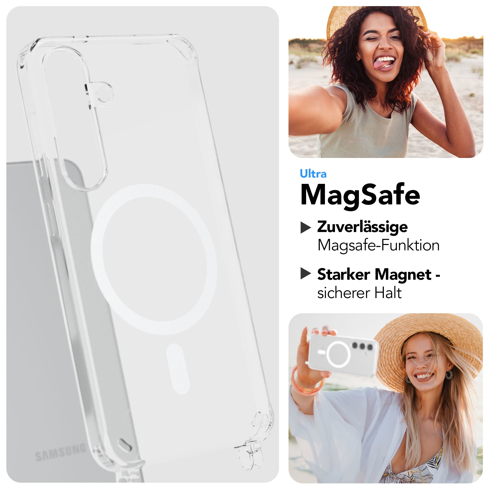 Samsung Galaxy S24 Handykette MagSafe mit verstellbarem Boho Band Set 