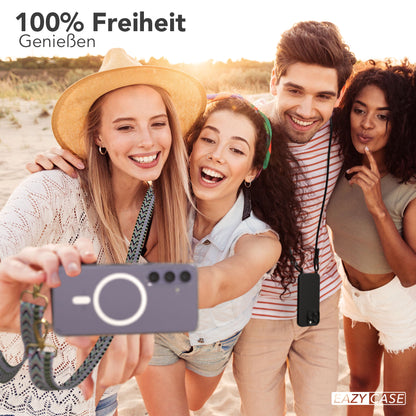 Samsung Galaxy S24 Handykette MagSafe mit verstellbarem Boho Band Set 