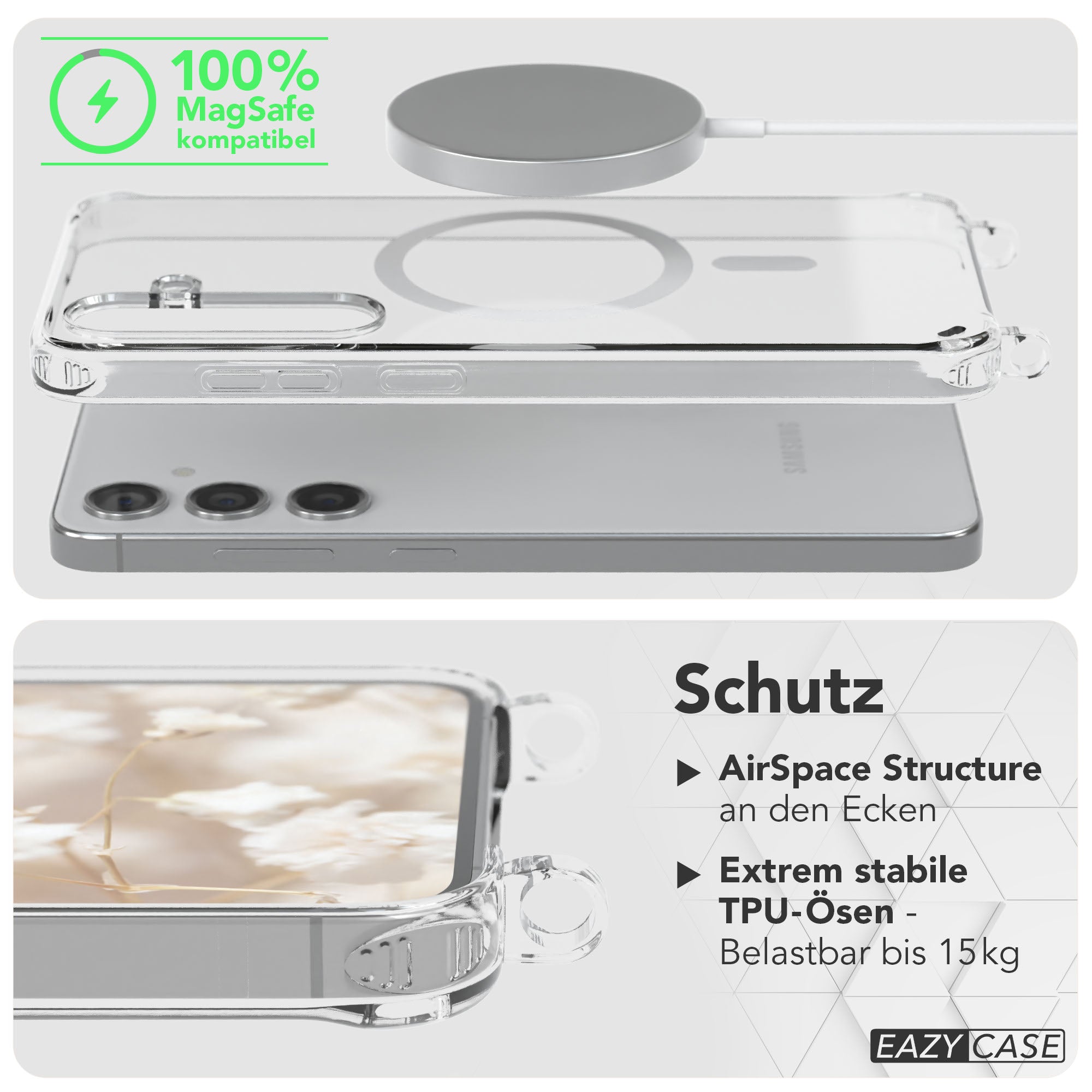 Samsung Galaxy S24 Plus Handykette MagSafe Boho Band verstellbar EAZY CASE 