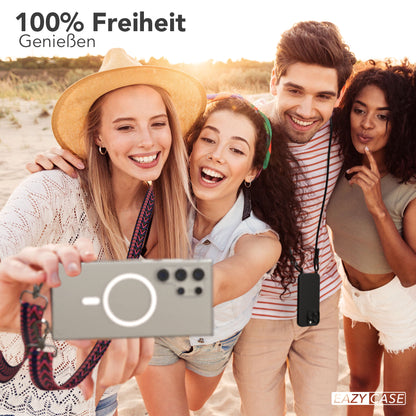 Samsung Galaxy S24 Ultra Handykette mit MagSafe Halterung und Boho Band 