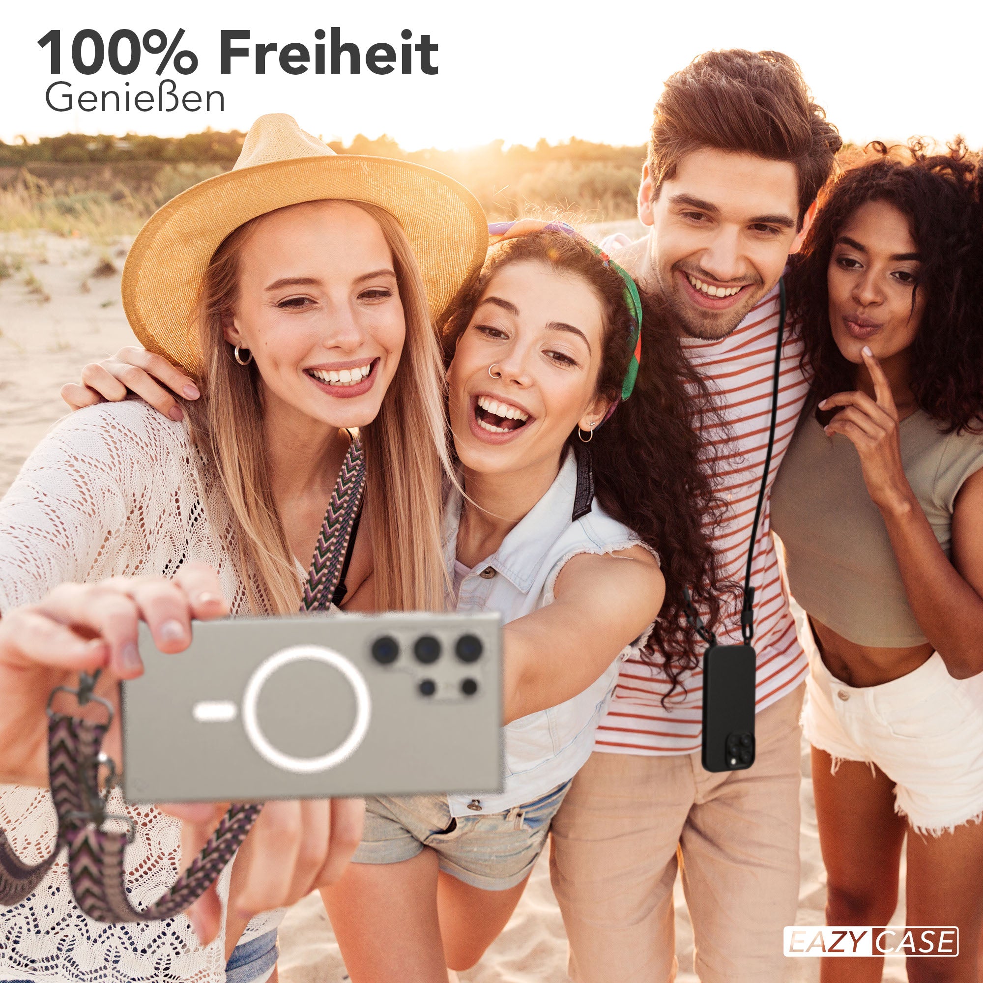 Samsung Galaxy S24 Ultra Handykette mit MagSafe Halterung und Boho Band 
