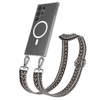 Samsung Galaxy S24 Ultra Handykette mit MagSafe Halterung und Boho Band 