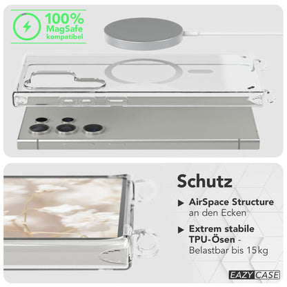 Samsung Galaxy S24 Ultra Handykette mit MagSafe Halterung und Boho Band 