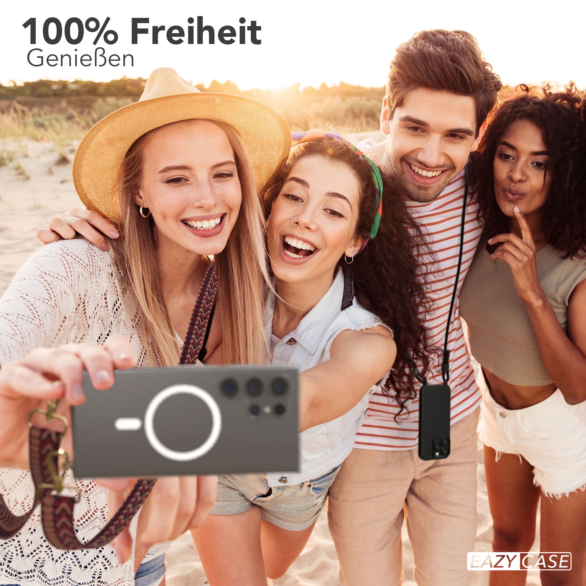 Samsung Galaxy S24 Ultra Handykette mit MagSafe Halterung und Boho Band 