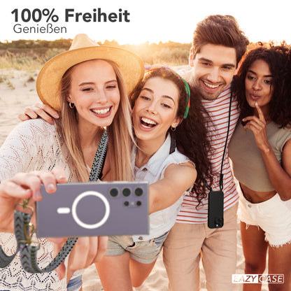 Samsung Galaxy S24 Ultra Handykette mit MagSafe Halterung und Boho Band 