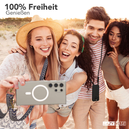 Samsung Galaxy S24 Ultra Handykette mit MagSafe Halterung und Boho Band 