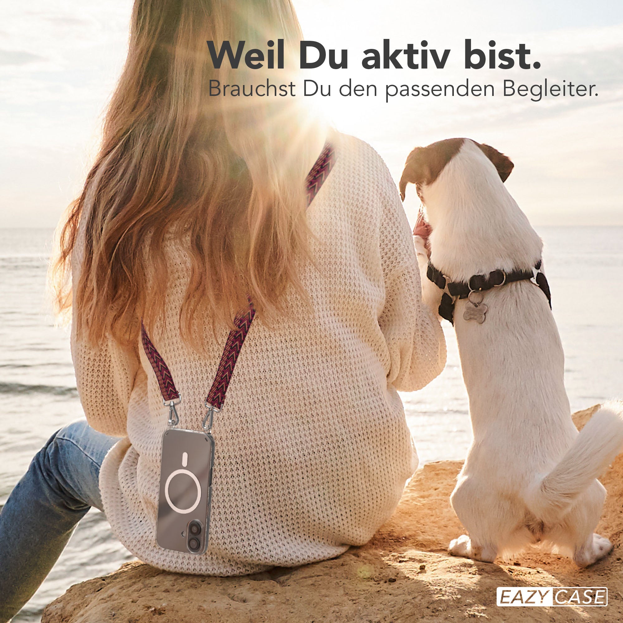 iPhone 16 MagSafe Handykette mit verstellbarem Boho Trageriemen von EAZY CASE 