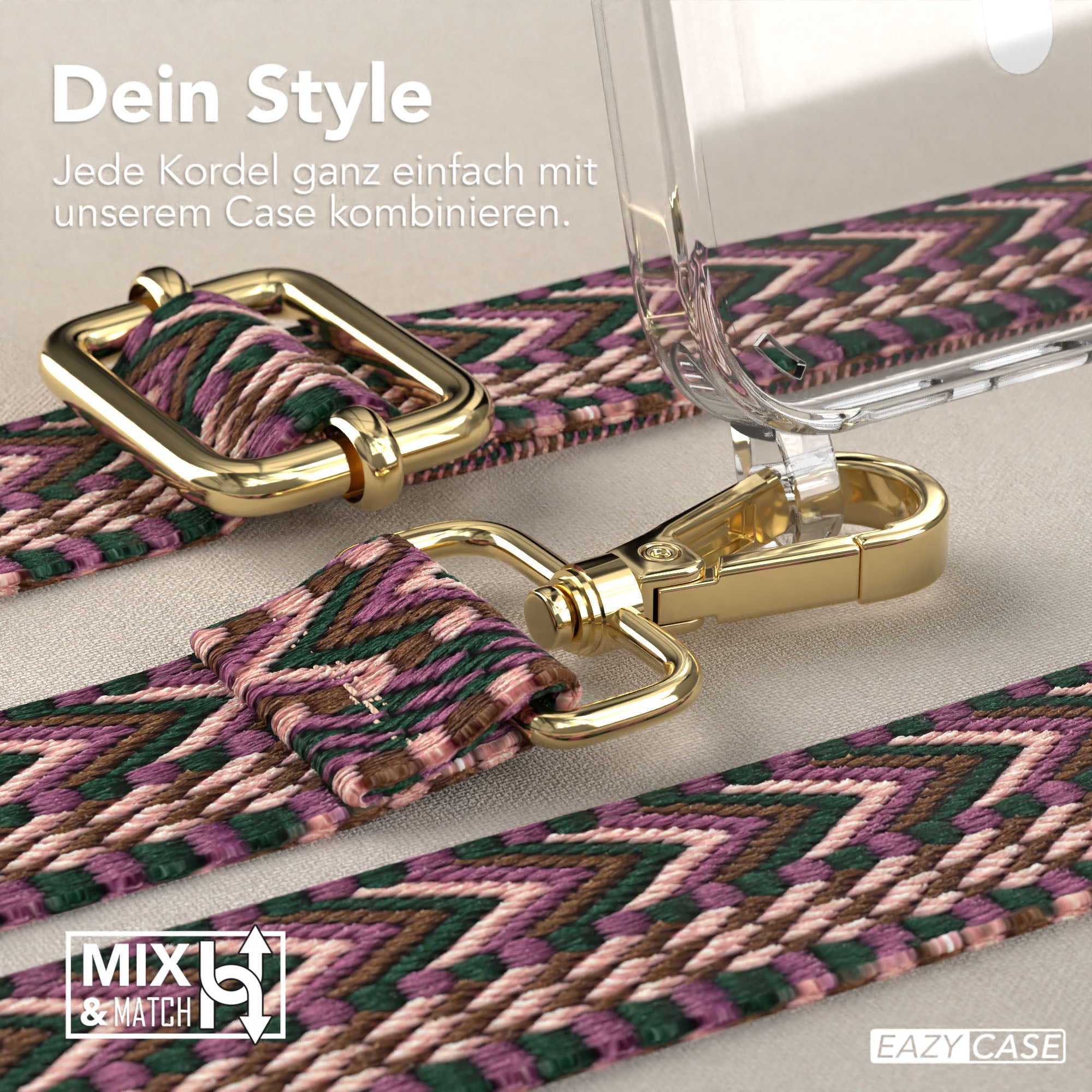 iPhone 16 MagSafe Handykette mit verstellbarem Boho Trageriemen von EAZY CASE 