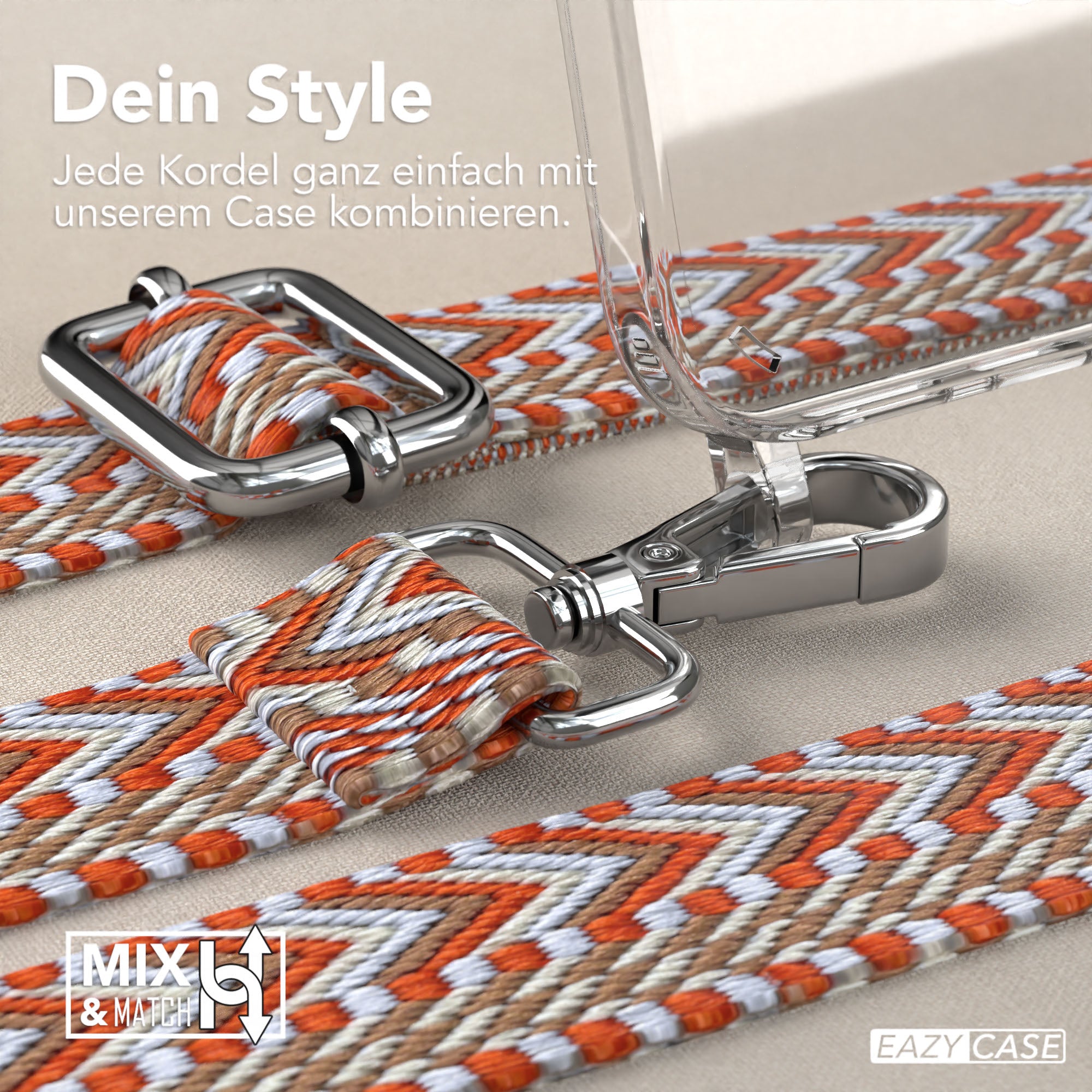 iPhone 16 Plus MagSafe Handykette mit Boho Band Set EAZY CASE 