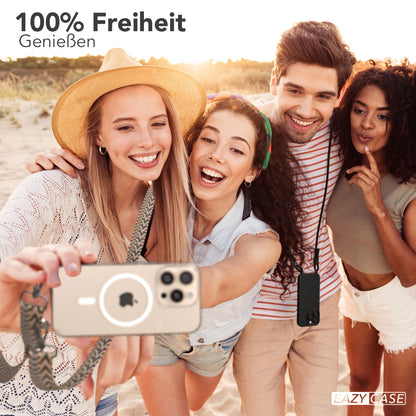 iPhone 16 Pro MagSafe Handykette mit Boho Band verstellbar 