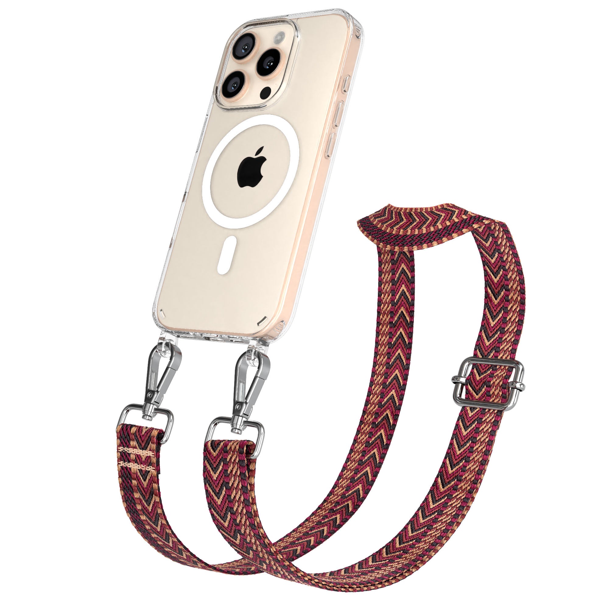 iPhone 16 Pro MagSafe Handykette mit Boho Band verstellbar 