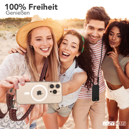 iPhone 16 Pro MagSafe Handykette mit Boho Band verstellbar 