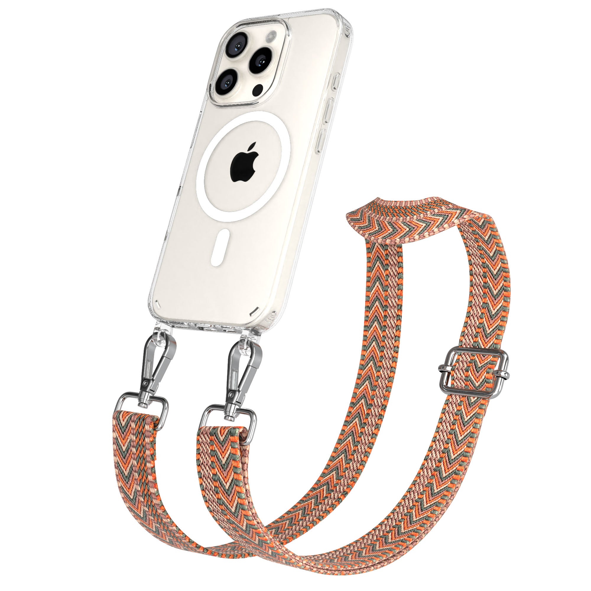 iPhone 16 Pro MagSafe Handykette mit Boho Band verstellbar 