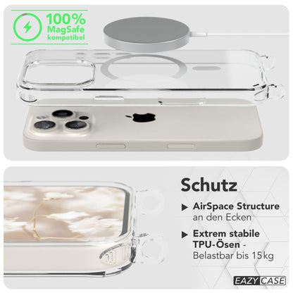 iPhone 16 Pro MagSafe Handykette mit Boho Band verstellbar 