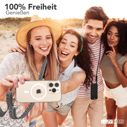 iPhone 16 Pro MagSafe Handykette mit Boho Band verstellbar 