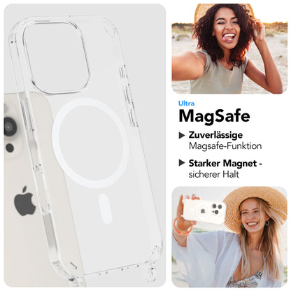 iPhone 16 Pro MagSafe Handykette mit Boho Band verstellbar 