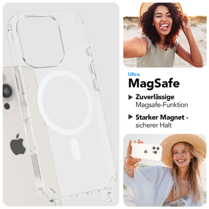 iPhone 16 Pro MagSafe Handykette mit Boho Band verstellbar 