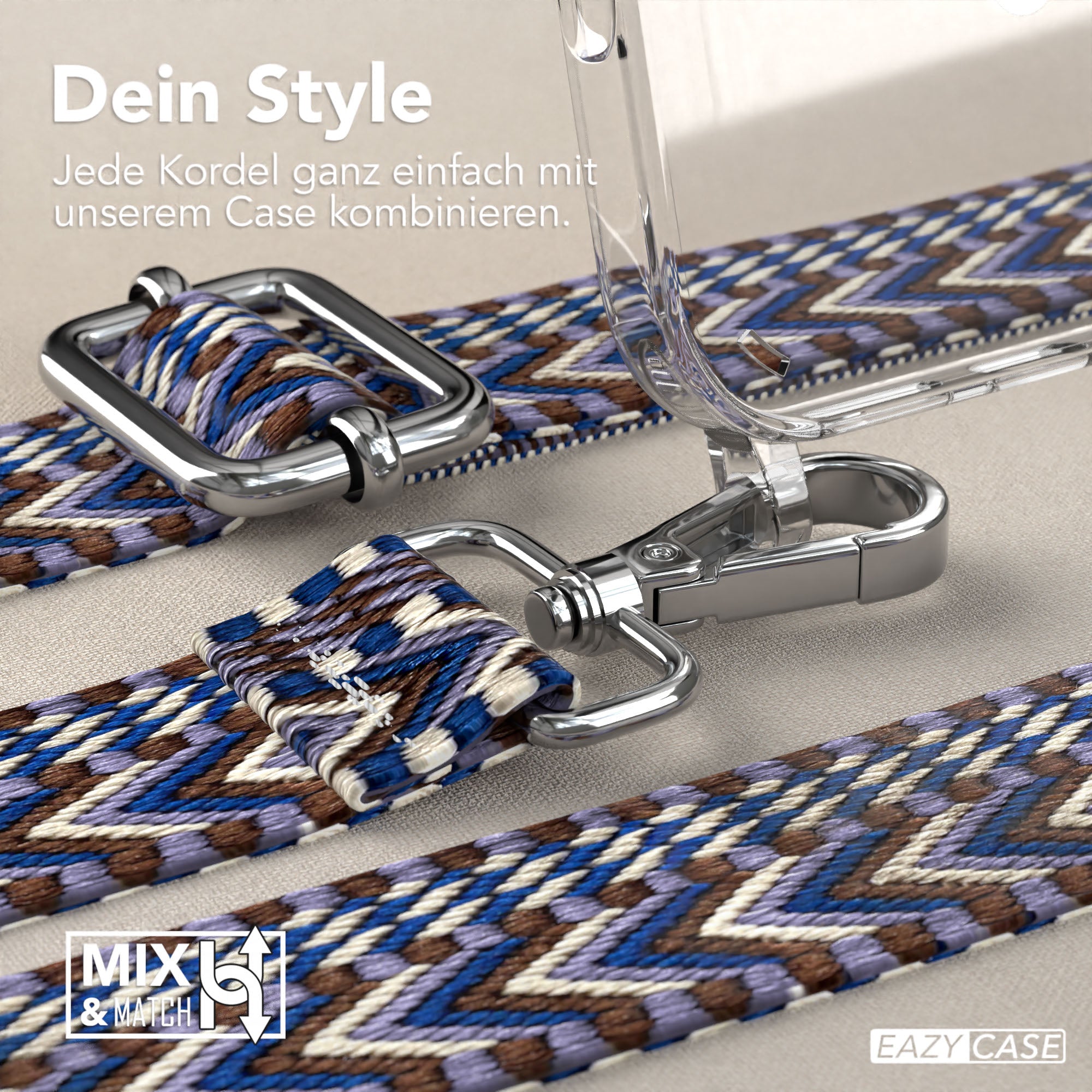 iPhone 16 Pro Max Handykette mit MagSafe Boho Band verstellbar 