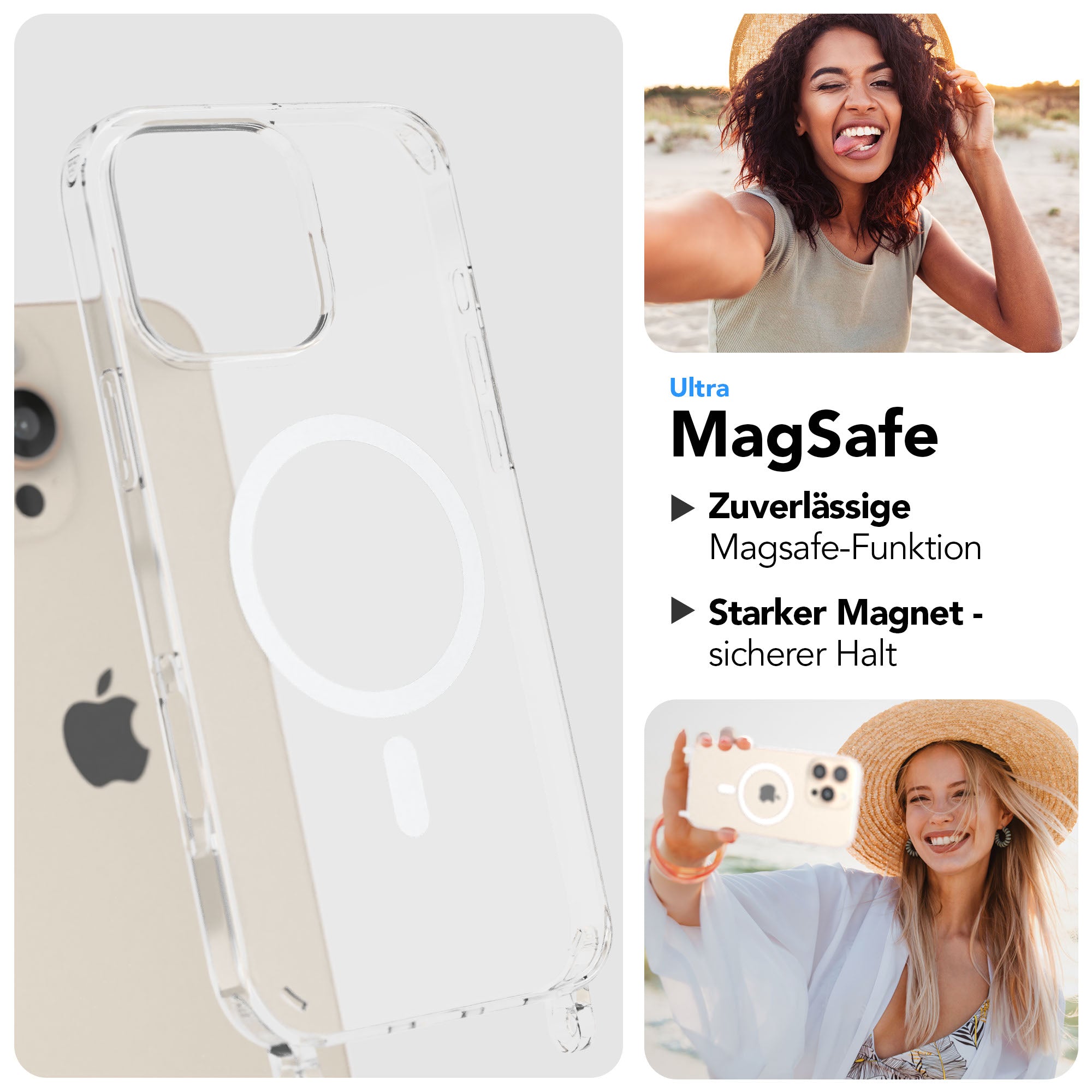 iPhone 16 Pro Max Handykette mit MagSafe Boho Band verstellbar 