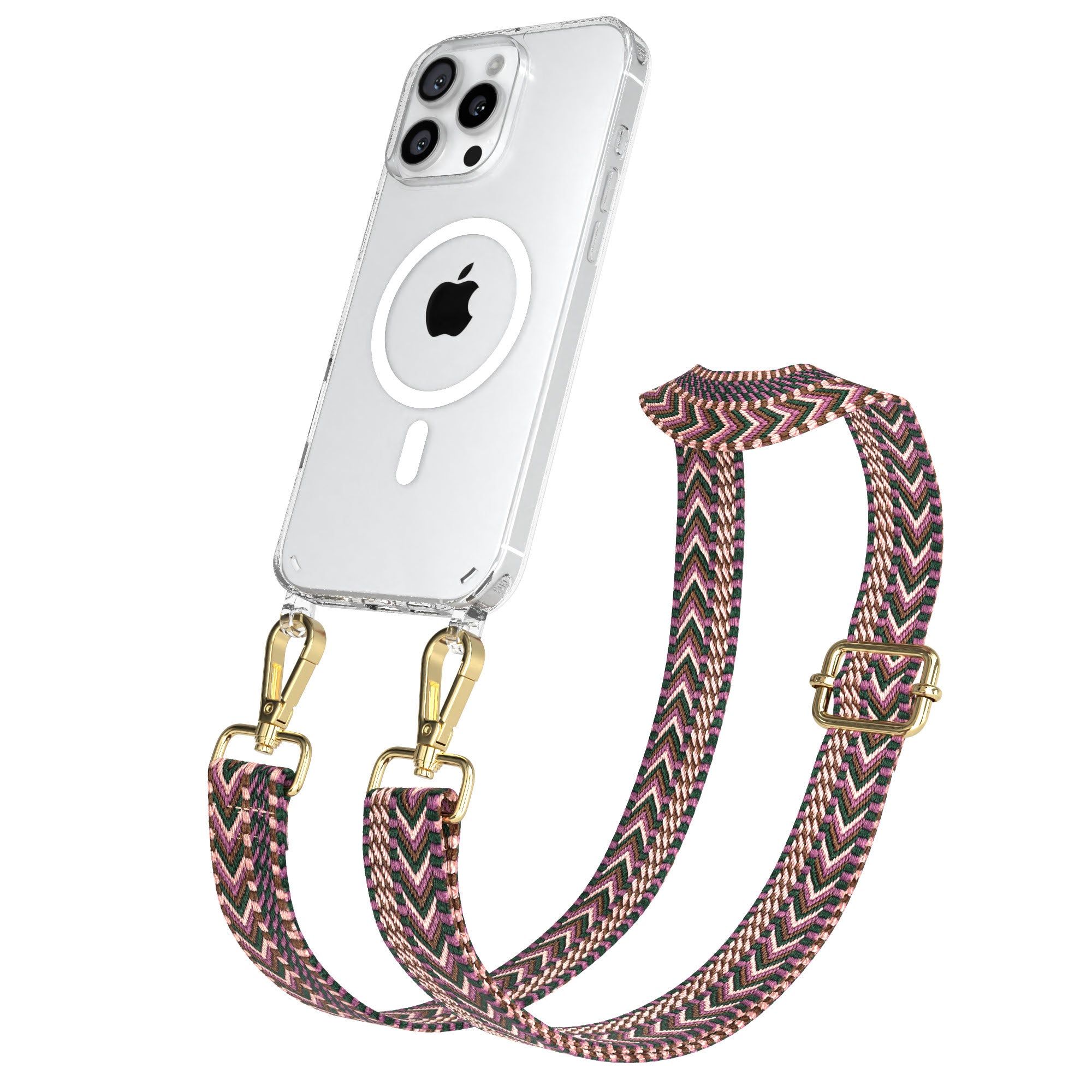 iPhone 16 Pro Max Handykette mit MagSafe Boho Band verstellbar 