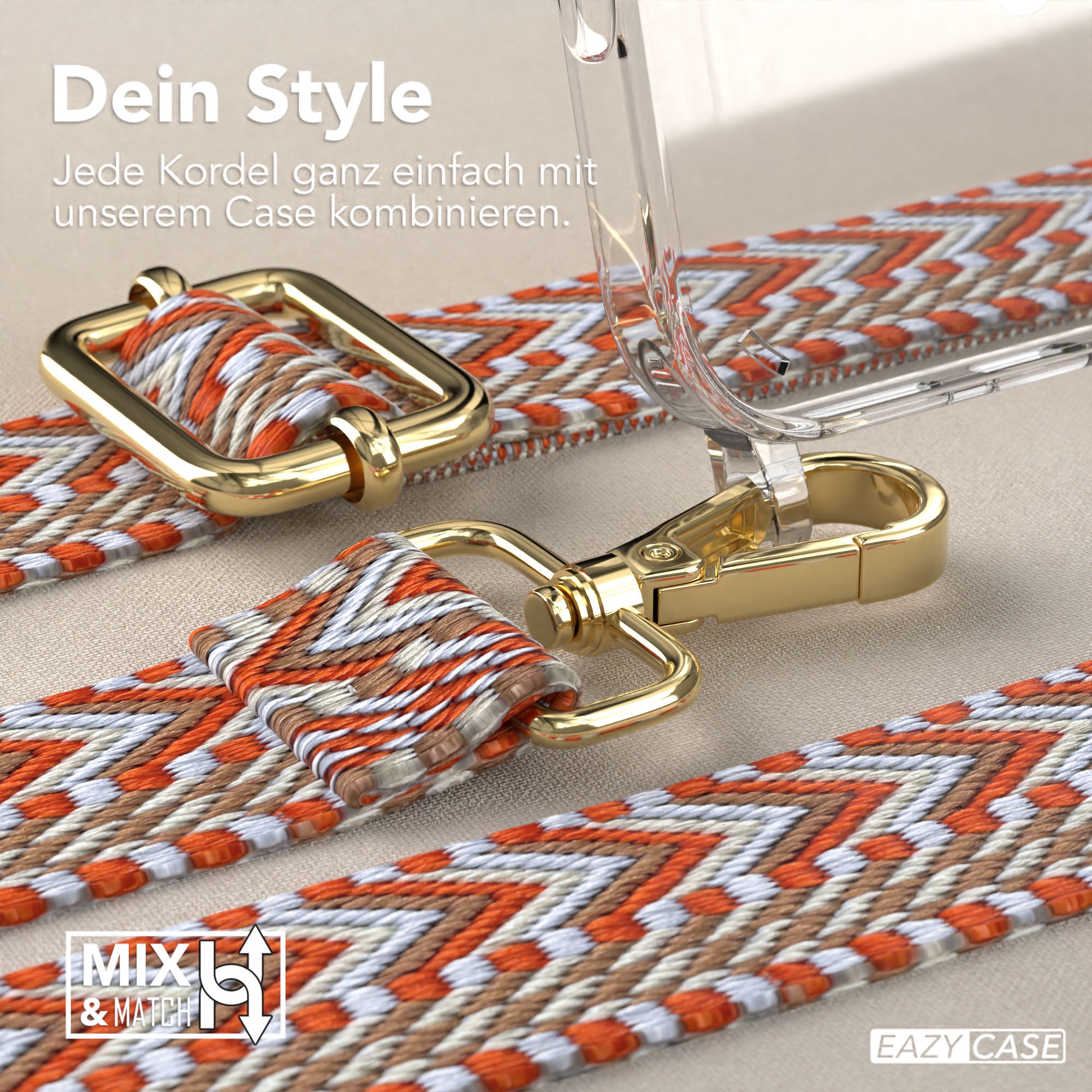 iPhone 16 Pro Max Handykette mit MagSafe Boho Band verstellbar 