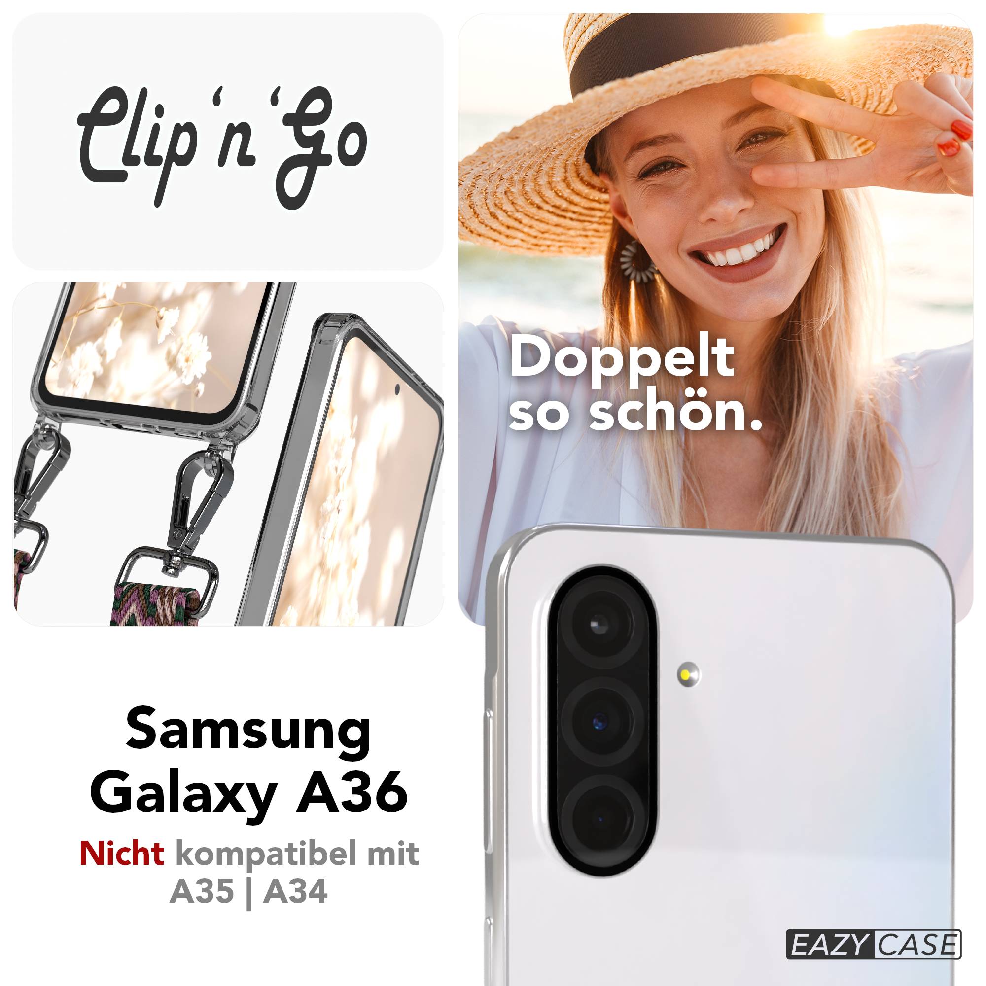 Samsung Galaxy A36 Handykette MagSafe mit Boho Band verstellbarer Trageriemen 