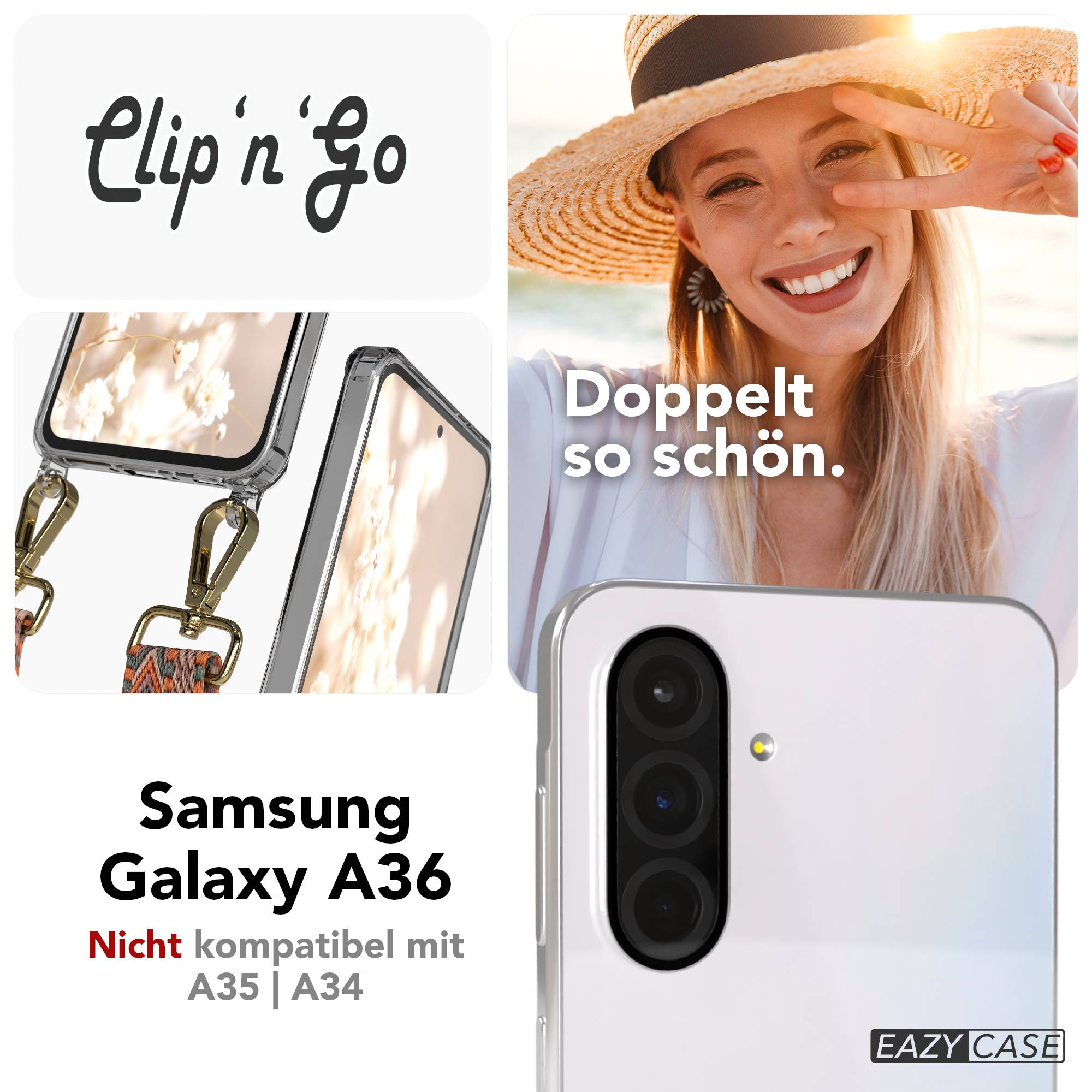 Samsung Galaxy A36 Handykette MagSafe mit Boho Band verstellbarer Trageriemen 