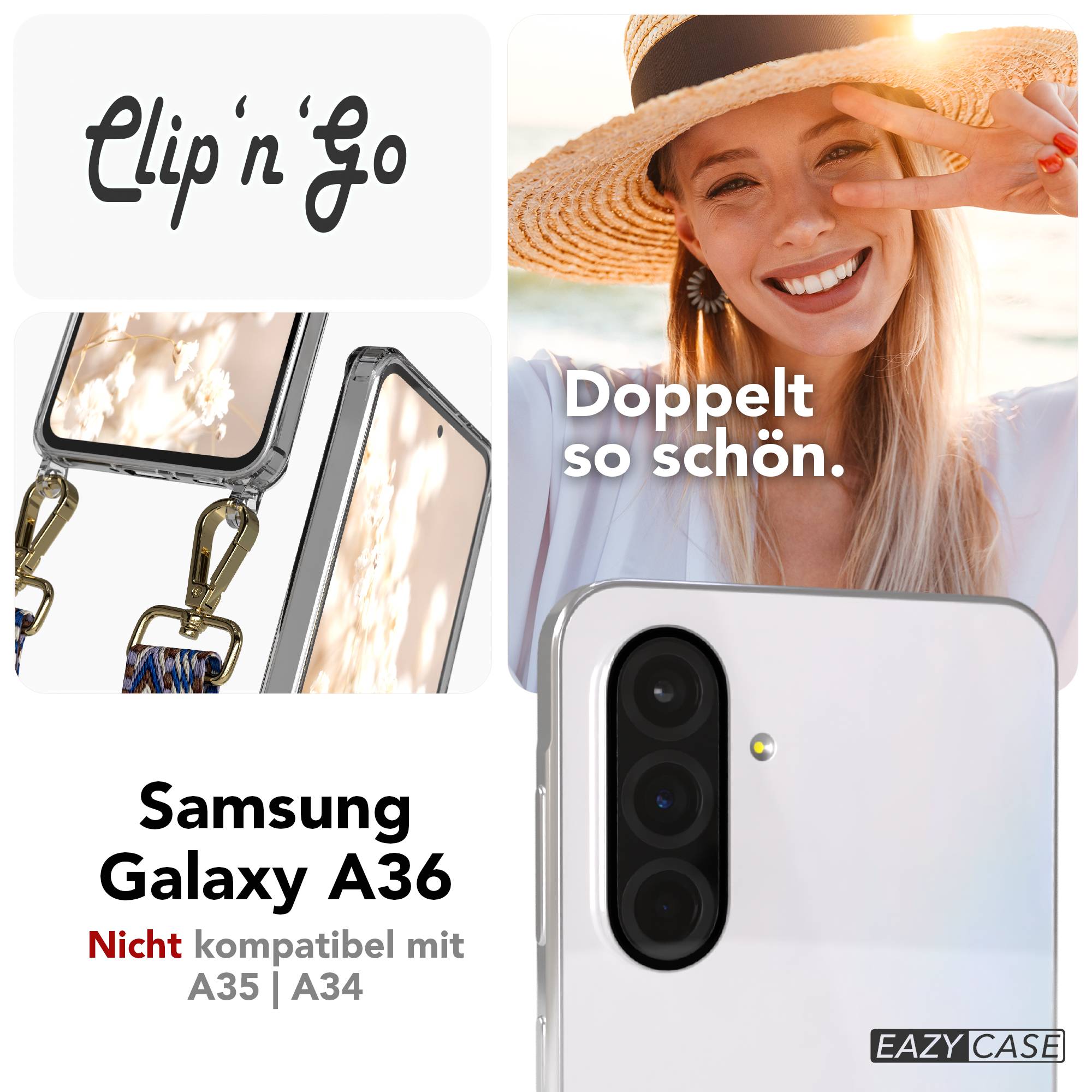 Samsung Galaxy A36 Handykette MagSafe mit Boho Band verstellbarer Trageriemen 