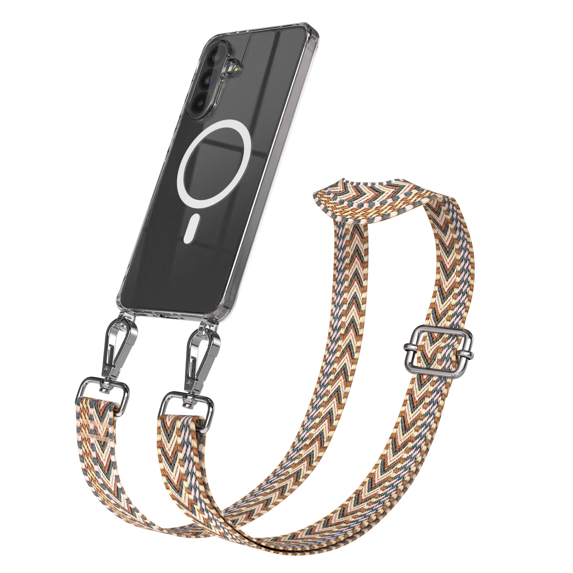 Samsung Galaxy A56 Handykette mit MagSafe Hülle und verstellbarem Boho Trageriemen 