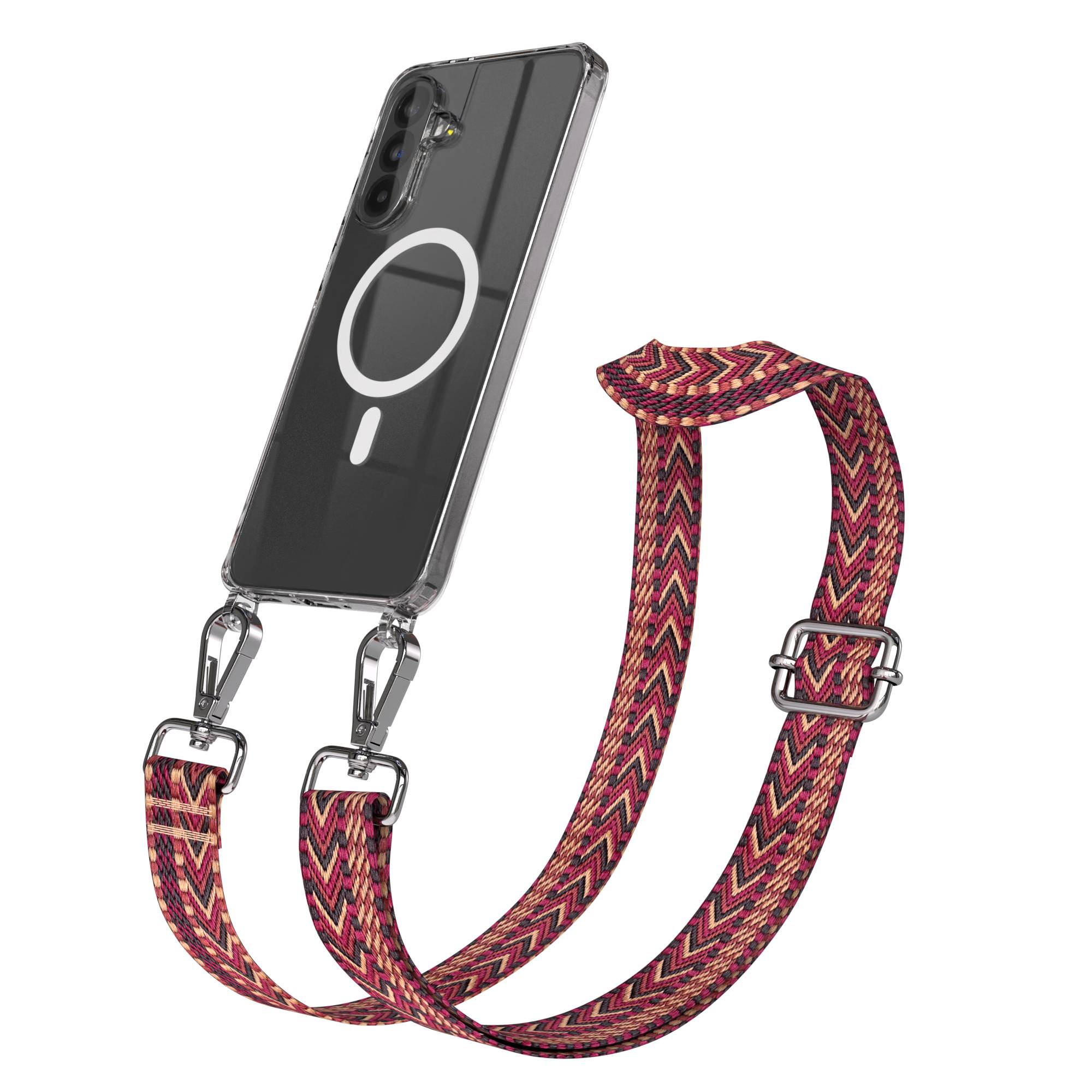 Samsung Galaxy A56 Handykette mit MagSafe Hülle und verstellbarem Boho Trageriemen 