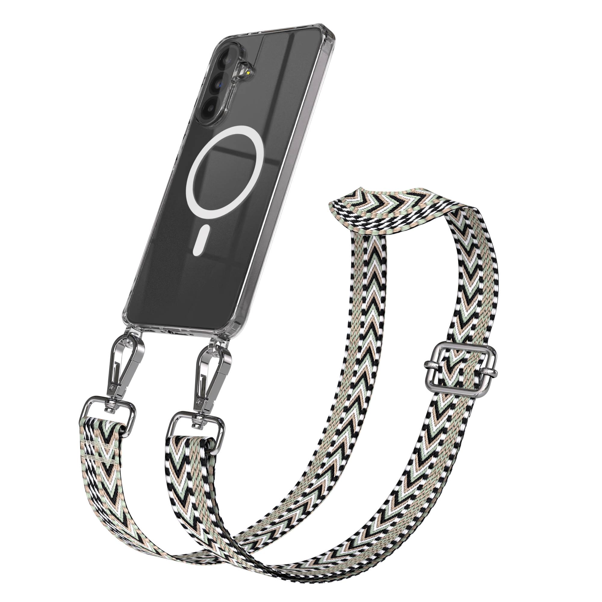 Samsung Galaxy A56 Handykette mit MagSafe Hülle und verstellbarem Boho Trageriemen 
