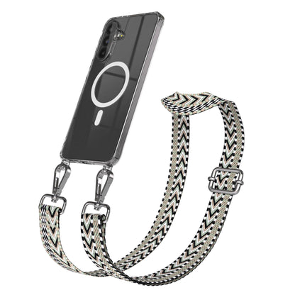 Samsung Galaxy A56 Handykette mit MagSafe Hülle und verstellbarem Boho Trageriemen 