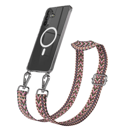 Samsung Galaxy A56 Handykette mit MagSafe Hülle und verstellbarem Boho Trageriemen 