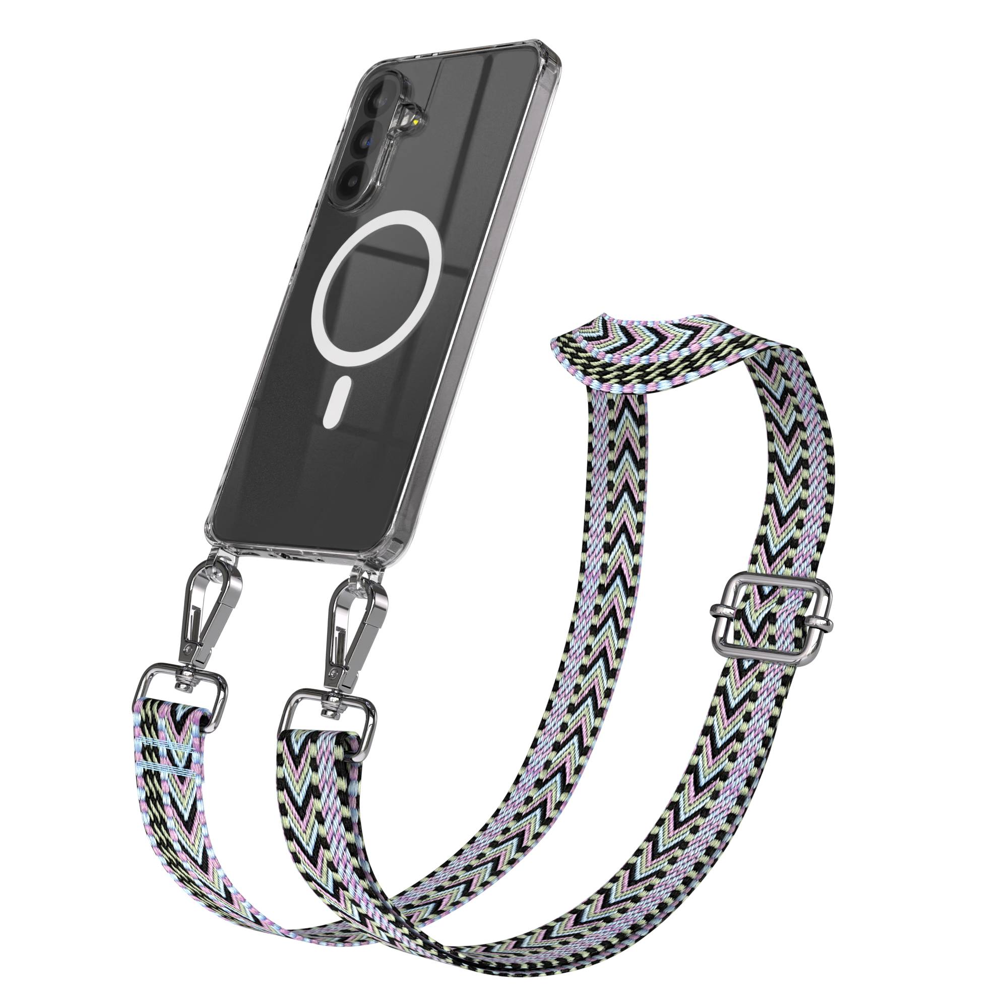 Samsung Galaxy A56 Handykette mit MagSafe Hülle und verstellbarem Boho Trageriemen 