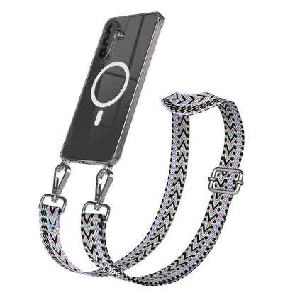 Samsung Galaxy A56 Handykette mit MagSafe Hülle und verstellbarem Boho Trageriemen 