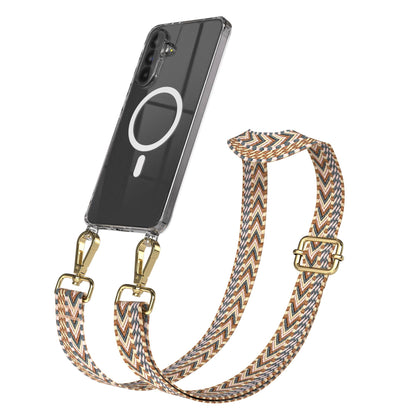 Samsung Galaxy A56 Handykette mit MagSafe Hülle und verstellbarem Boho Trageriemen 