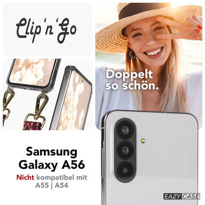 Samsung Galaxy A56 Handykette mit MagSafe Hülle und verstellbarem Boho Trageriemen 