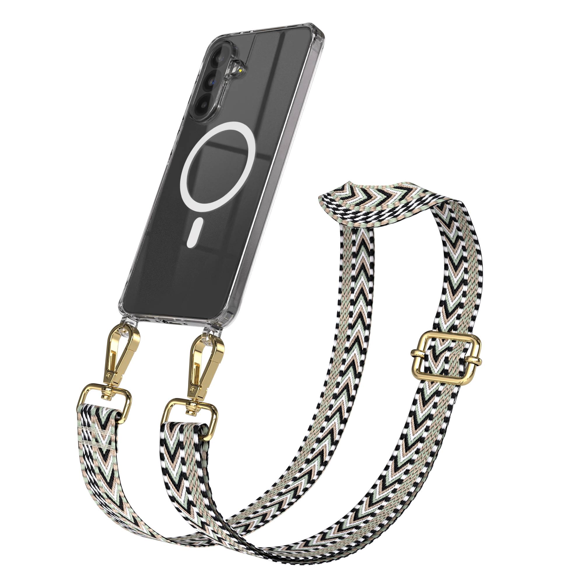 Samsung Galaxy A56 Handykette mit MagSafe Hülle und verstellbarem Boho Trageriemen 