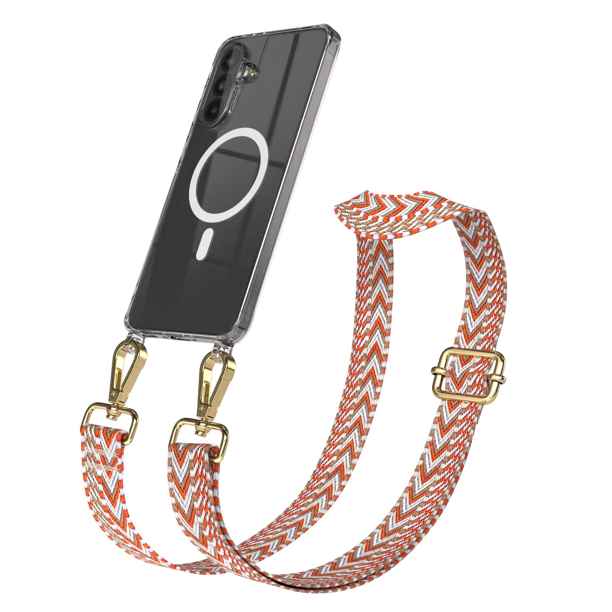 Samsung Galaxy A56 Handykette mit MagSafe Hülle und verstellbarem Boho Trageriemen 