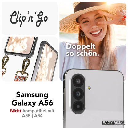 Samsung Galaxy A56 Handykette mit MagSafe Hülle und verstellbarem Boho Trageriemen 