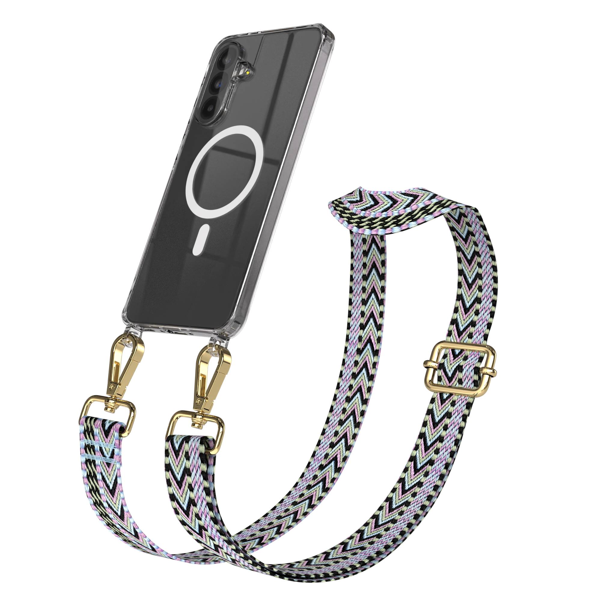 Samsung Galaxy A56 Handykette mit MagSafe Hülle und verstellbarem Boho Trageriemen 