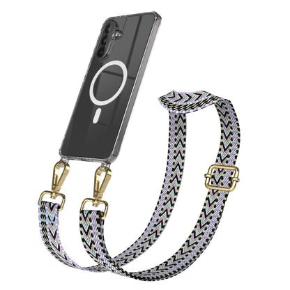 Samsung Galaxy A56 Handykette mit MagSafe Hülle und verstellbarem Boho Trageriemen 