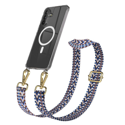 Samsung Galaxy A56 Handykette mit MagSafe Hülle und verstellbarem Boho Trageriemen 
