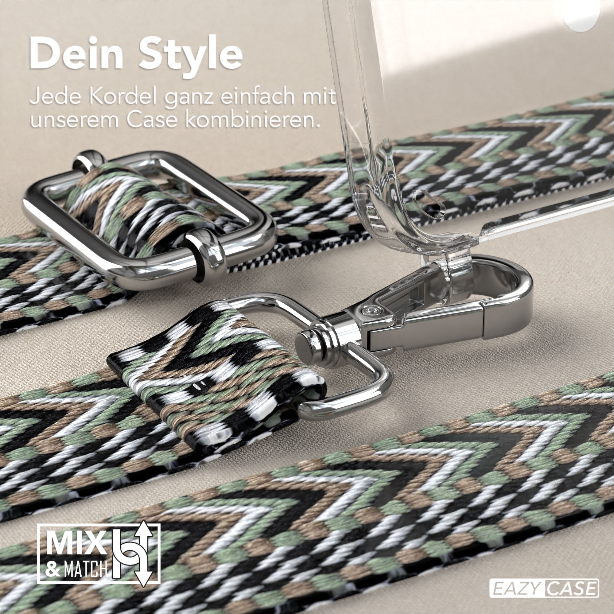 Samsung Galaxy S25 Plus MagSafe Handykette mit verstellbarem Boho Band Set 